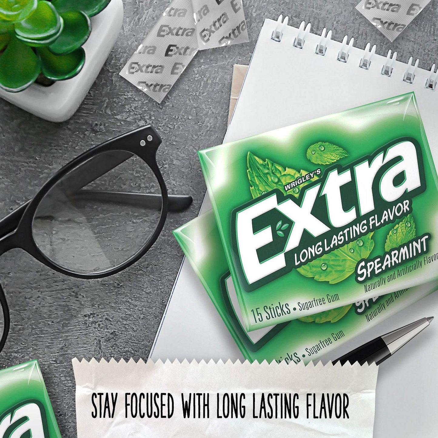 Extra Spearmint Sugar-Free Gum, 12 Piece Pack, 15 Count
