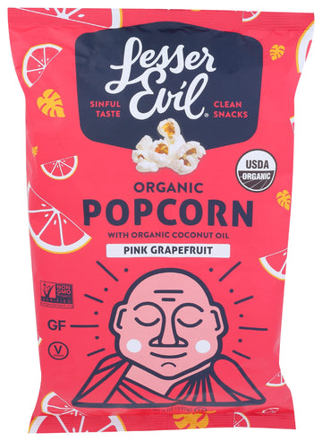 Lesserevil Organic Pink Grapefruit Popcorn, 5 Oz