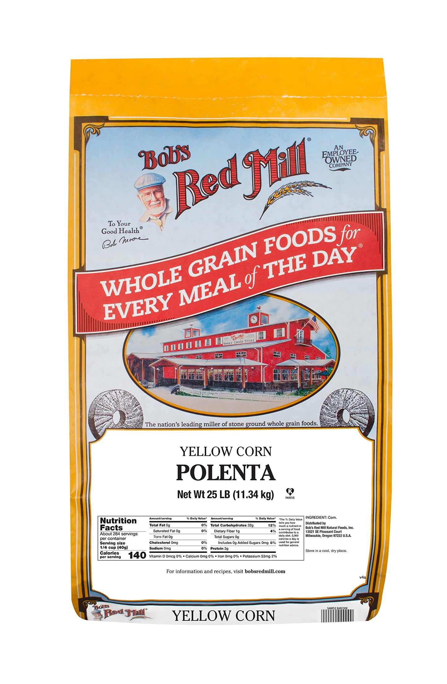 Bobs Red Mill Polenta/Corn Grits - 25 Pound (Pack of 1) - Classic Italian Polenta, Rich Creamy Porridge, Vegan