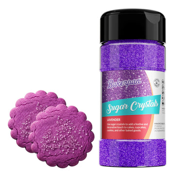 Bakerpan Sugar Sprinkles for Baking - 7 Ounce Lavender Decorating Sugar Crystals for Cookies, Cake Pops, Ice Cream (Made in USA)