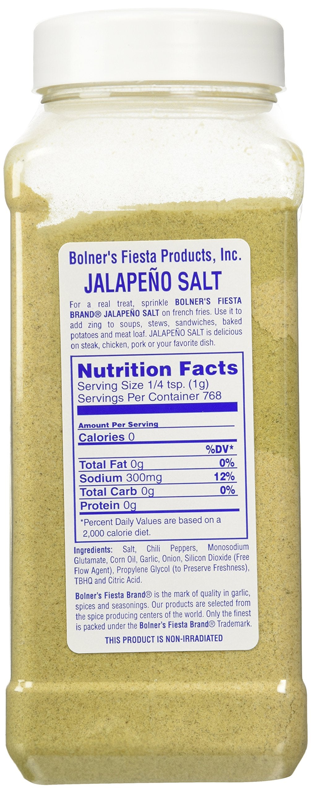 Bolners Fiesta Extra Fancy Jalapeno Salt, 30 Ounce, Pack of 1