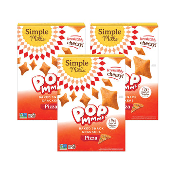 Simple Mills Pop Mmms Pizza Baked Snack Crackers, Gluten Free, 4 Ounce (Pack of 3)