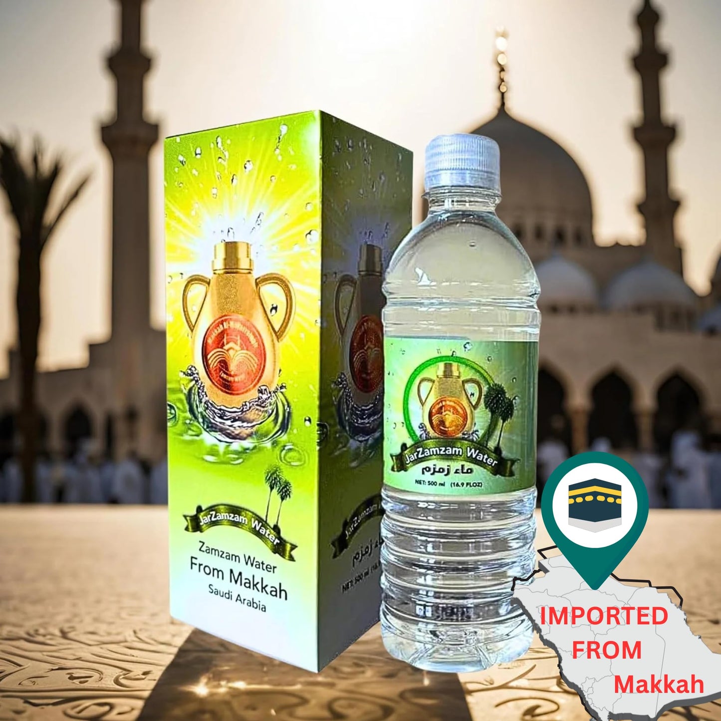 zamzam drinking water from Makkah, Saudia Arabia 500ml/16.5 fl.oz. 12 Bottles