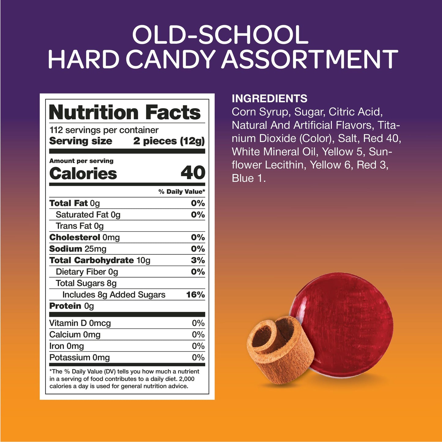 Old-Fashioned Hard Candy Assortment - Bulk Pack 3 Pounds (About 225 Count) - Strawberry Bon Bons, Cinnamon, Butterscotch, Fruit