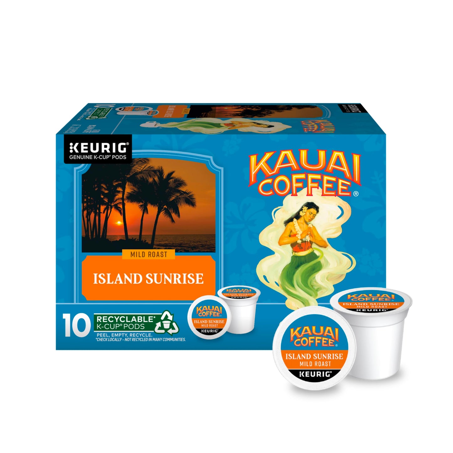 Kauai Coffee K-Cup Pods for Keurig – Arabica Coffee, Mild Roast, 10 Count