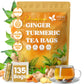 FRESHDRINKUS Premium Turmeric Ginger Tea Bags, 100% Natural, Vegan, 135 Bags