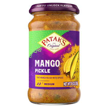 Patak's Mango Pickle- 10 Oz (Pack of 3) - With Mangos, Paprika, Cumin, and Spices, No Artificial Flavors or Colors, Gluten Free,