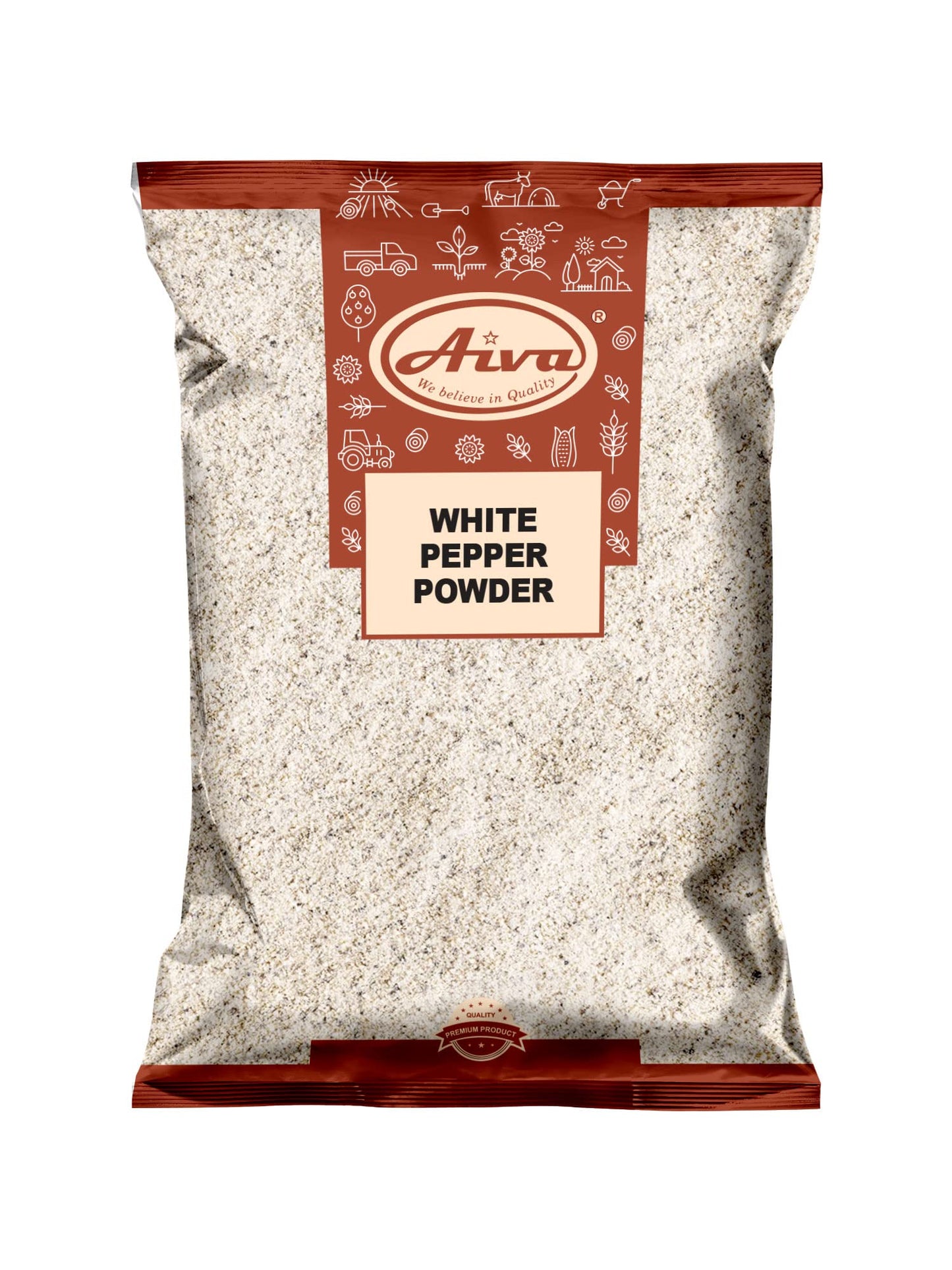Aiva Ground White Pepper Powder (4 LB Bulk) | A-Grade White Peppercorns for Cooking, Seasoning, and Marinades