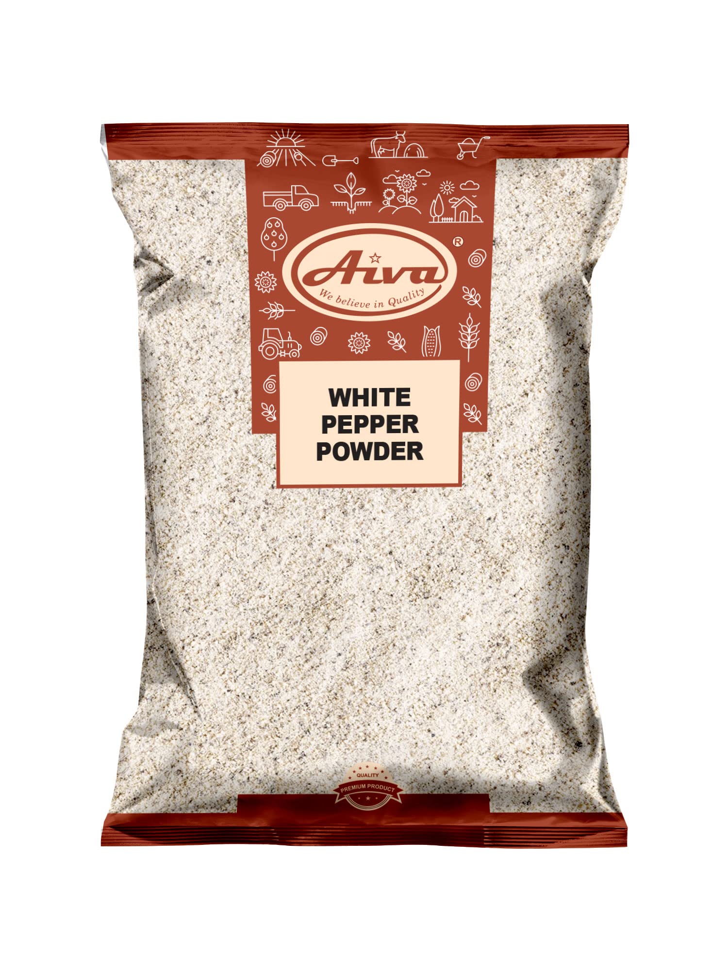 Aiva Ground White Pepper Powder (4 LB Bulk) | A-Grade White Peppercorns for Cooking, Seasoning, and Marinades