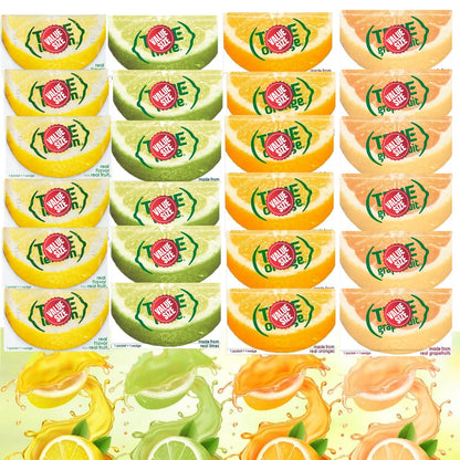 Truae Lemon, Truae Lime, Truae Orange, Truae Grapefruit, Varrirty Pack 100 Count, On-The-Go Powdered Drink Mix Variety Pack, Zer