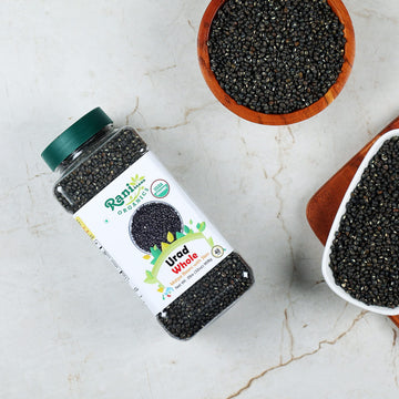 Rani Organic Urid/Urad Whole Black (Matpe Beans With Skin) Indian Lentils 32Oz (2Lbs) 908G Pet Jar ~ All Natural | Vegan | Glute