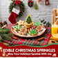 Christmas Nonpareils Sprinkles for Cake Decorating,130g White Red and Green Mini Pearls Mix,Edible Sugar Holiday sprinkle for Cu