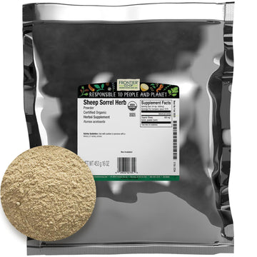 Frontier Co-Op Sheep Sorrel Powder, Certified Organic, Kosher | 1 Lb. Bulk Bag | Rumex Acetosella L.