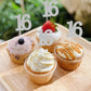 Sumerk 24Pcs Number 16 Cupcake Toppers Silver Glitter 16Th Birthday Cupcake Picks Anniversary Party Decorations