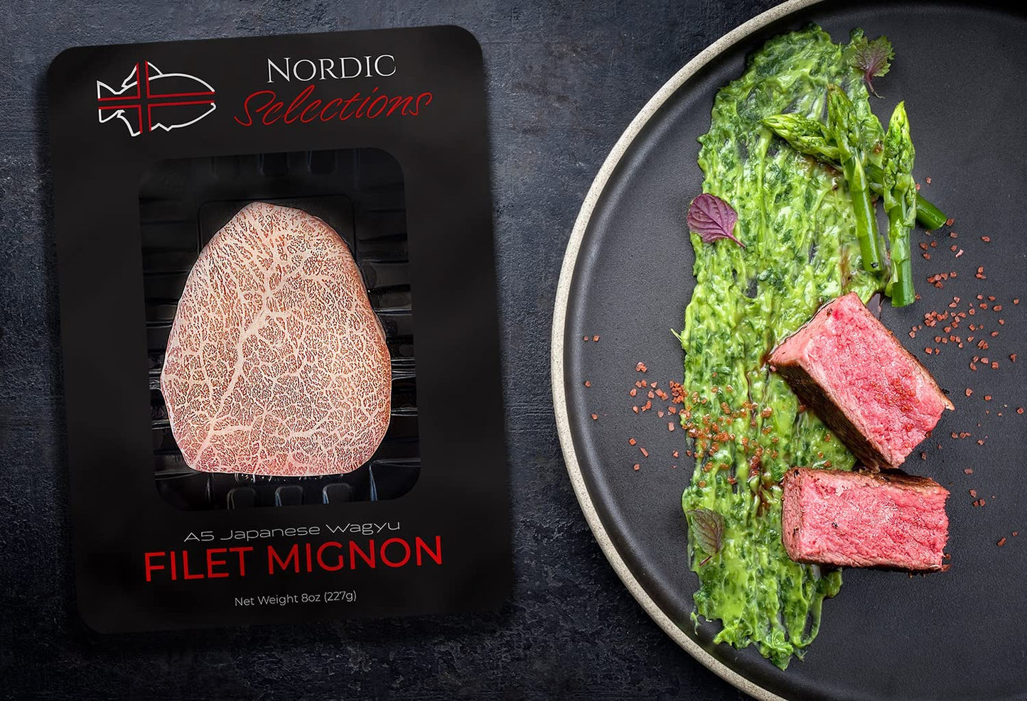 Nordic Catch Grade A5 Japanese Wagyu Filet Mignon Steak Without Bone, Always Fresh Thick Cut, Skin-Packed 100% Authentic A5 Wagy