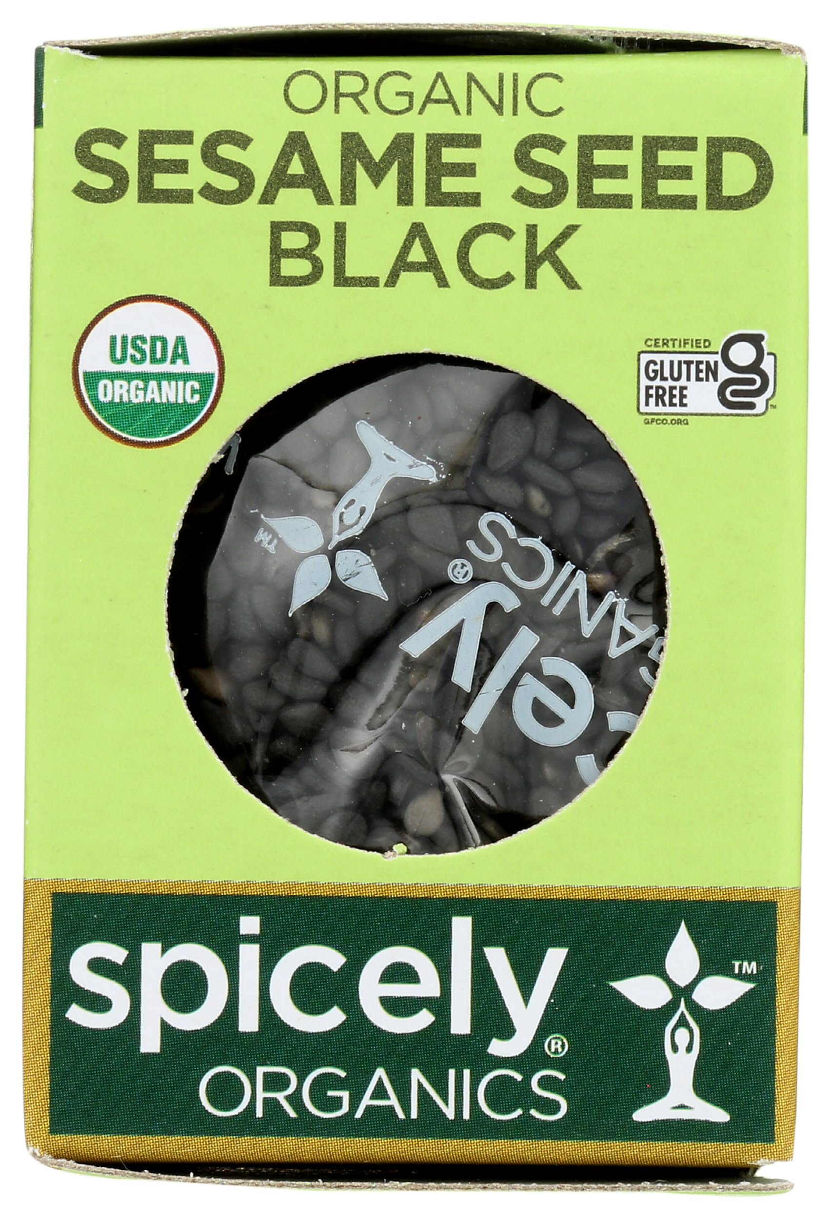 Spicely Organic Sesame Seeds Black Whole 0.45 Ounce Ecobox Certified Gluten Free