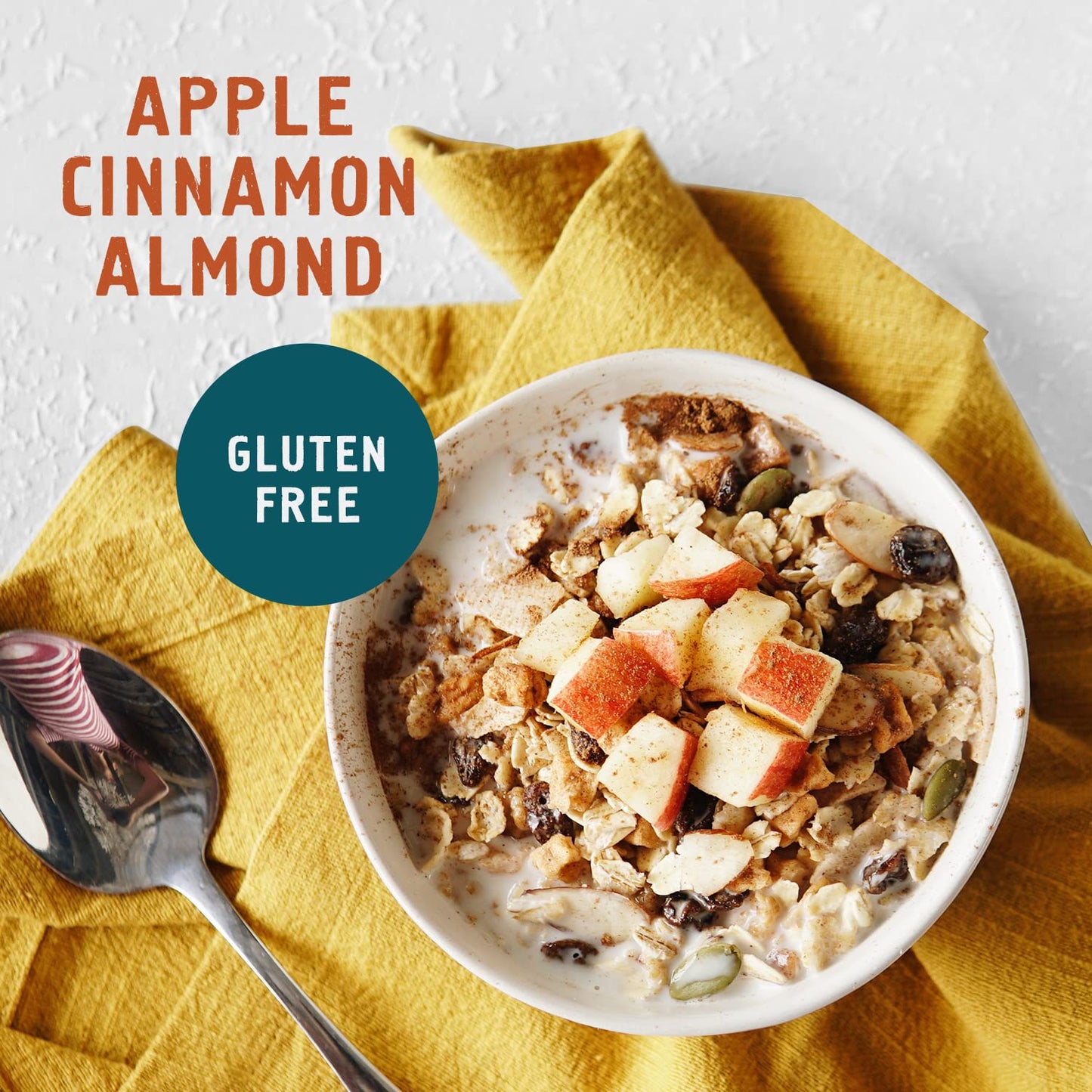 Seven Sundays Classic Bircher Apple Cinnamon Almond Muesli Cereal - 6 Count, 12 Oz Pouch - Certified Gluten Free Muesli - Non Gm
