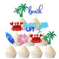 Rsstarxi Pineapple Cupcake Toppers - Green Glitter Donut Picks - 30 Pack - Summer Luau Decorations - Model XM339-2 - Plastic