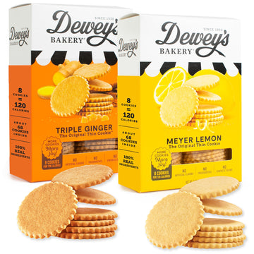 Dewey'S Bakery Meyer Lemon & Triple Ginger Moravian Style Thin Cookies Duo Pack | No Artificial Flavors, Synthetic Colors Or Pre