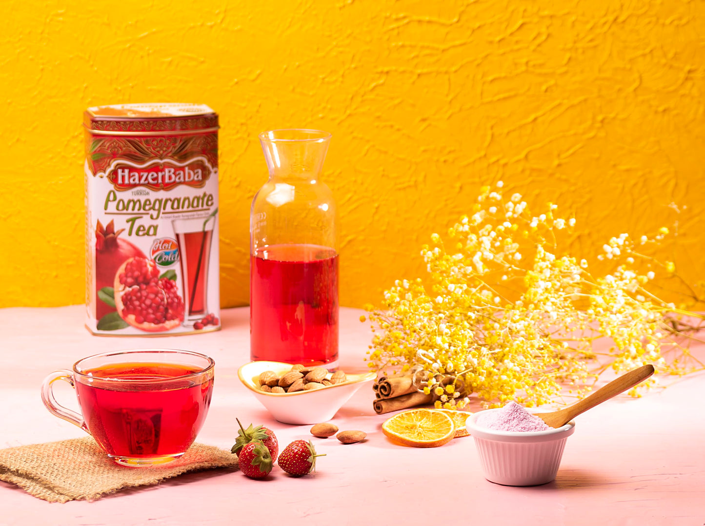 HazerBaba Turkish Pomegranate Tea, 8.8 Ounce, Pack of 1, Rich Flavor, Authentic Turkish Blend