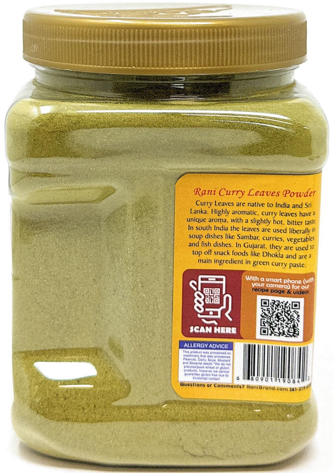 Rani Curry Leaves Powder (Kari Neem Patha) Indian Spice 12.3oz (350g) PET Jar ~ All Natural | Vegan | Gluten Friendly | NON-GMO