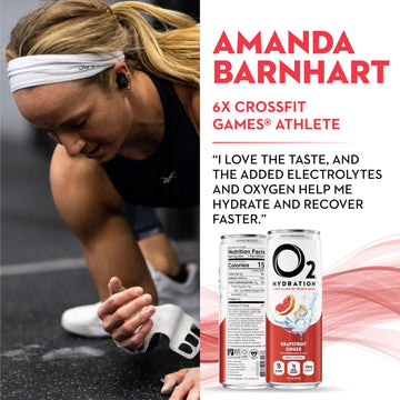 O2 Grapefruit Ginger Post Workout Recovery Drink - Caffeinated Electrolyte Drink For Daily Hydration