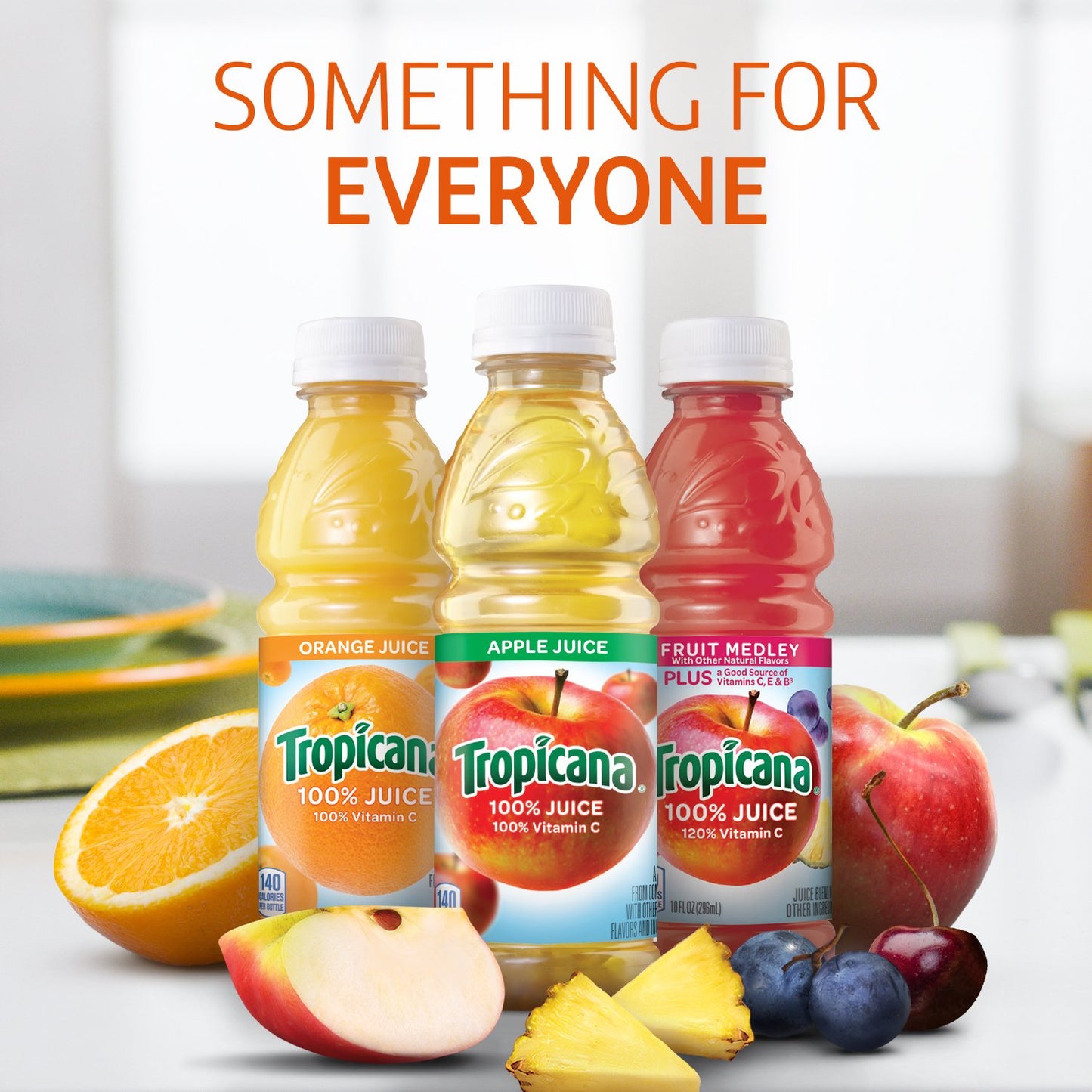 Tropicana 100% Juice Variety Pack - Orange, Apple & Fruit Medley, 10 Fl Oz Bottles, Pack of 24, No Added Sugars, Vitamin C Rich