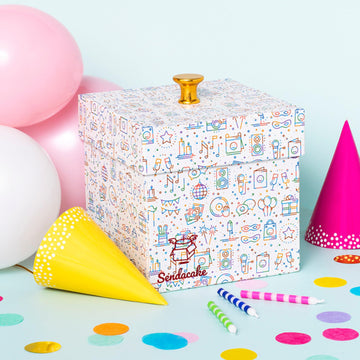 Send A Cake Explosion Box Gift With Flying Butterfly Surprise & Candy - Birthday, Holiday, Special Occasion - Birthday Treat For