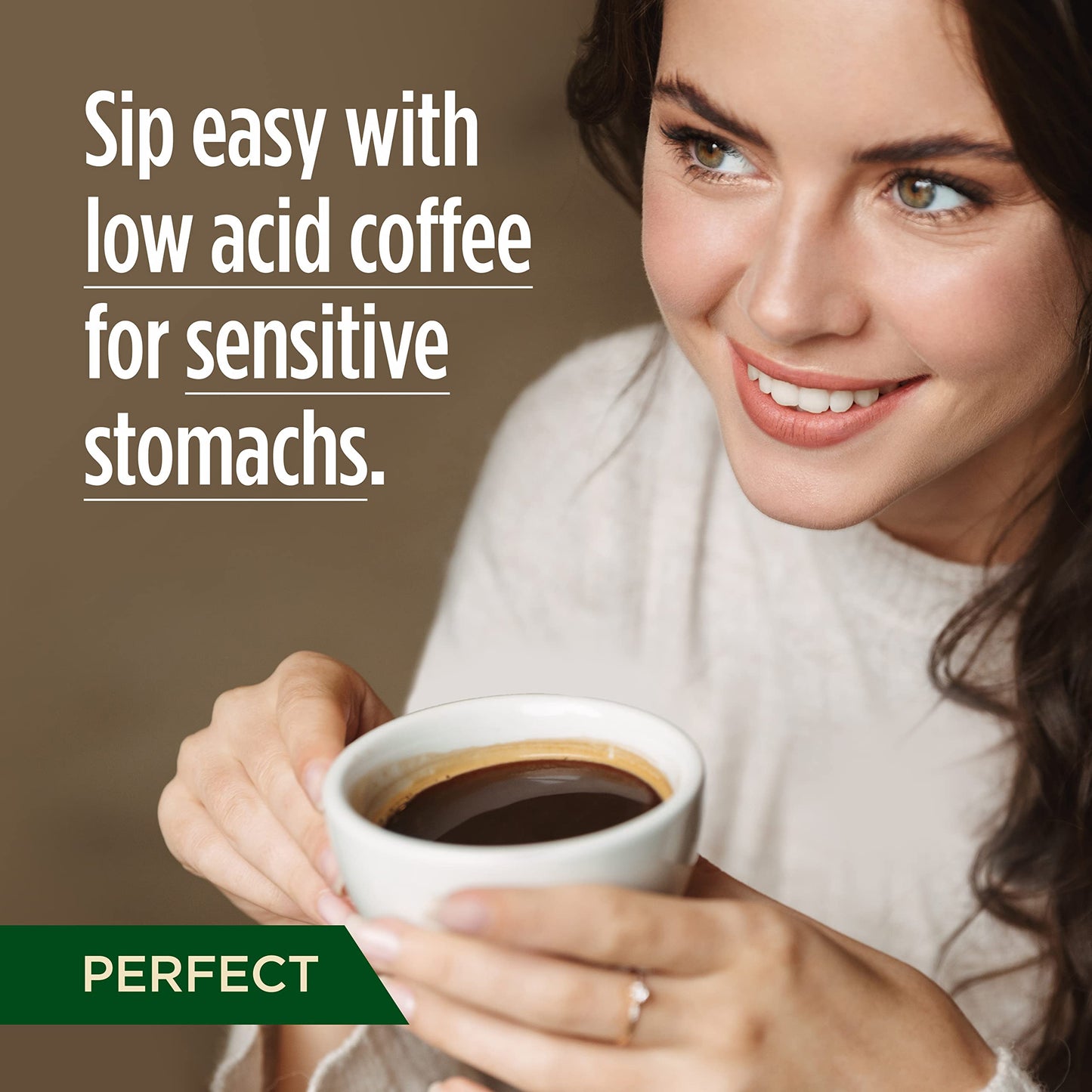 VitaCup Perfect Low Acid Instant Coffee Packets, Dark Roast Coffee, USDA Organic & Fair Trade, Third Party Tested for Mycotoxins