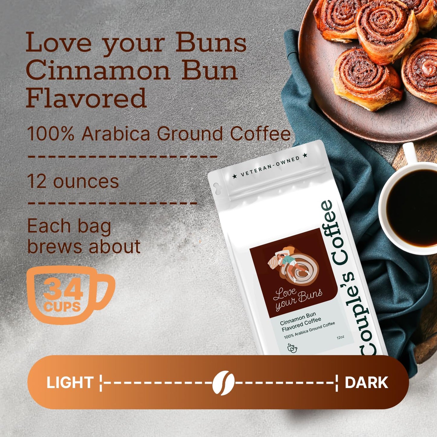 Love Your Buns | Cinnamon Bun Flavored Coffee | Medium Roast Coffee Blend