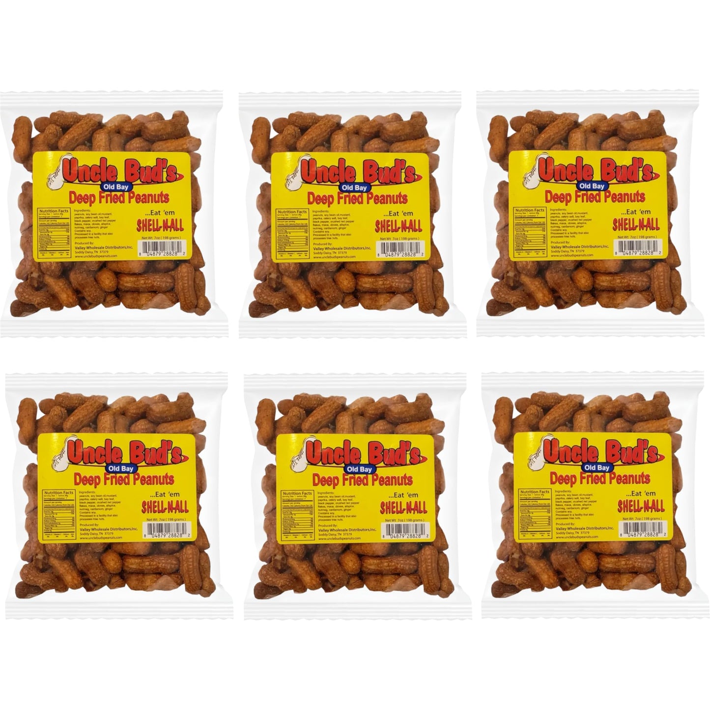 Deep Fried Peanuts -Eat em Shell & All! (Old Bay) 6 PACK