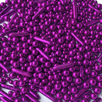 Sprinkles Purple Pearl Sugar Candy Mix Size Baking Cake Decorations Cupcake Toppers Celebrations Shaker Jar Wedding Shower Party