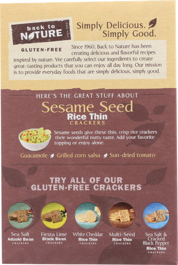 Sesame Seed Gluten Free Rice Thins 4 Ounces (Case Of 12)