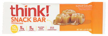 Think! Protein+ 150 Calorie Bars - Salted Caramel, 10G Protein, 5G Sugar, No Artificial Sweeteners, Gluten Free, Gmo Free, 1.4 O