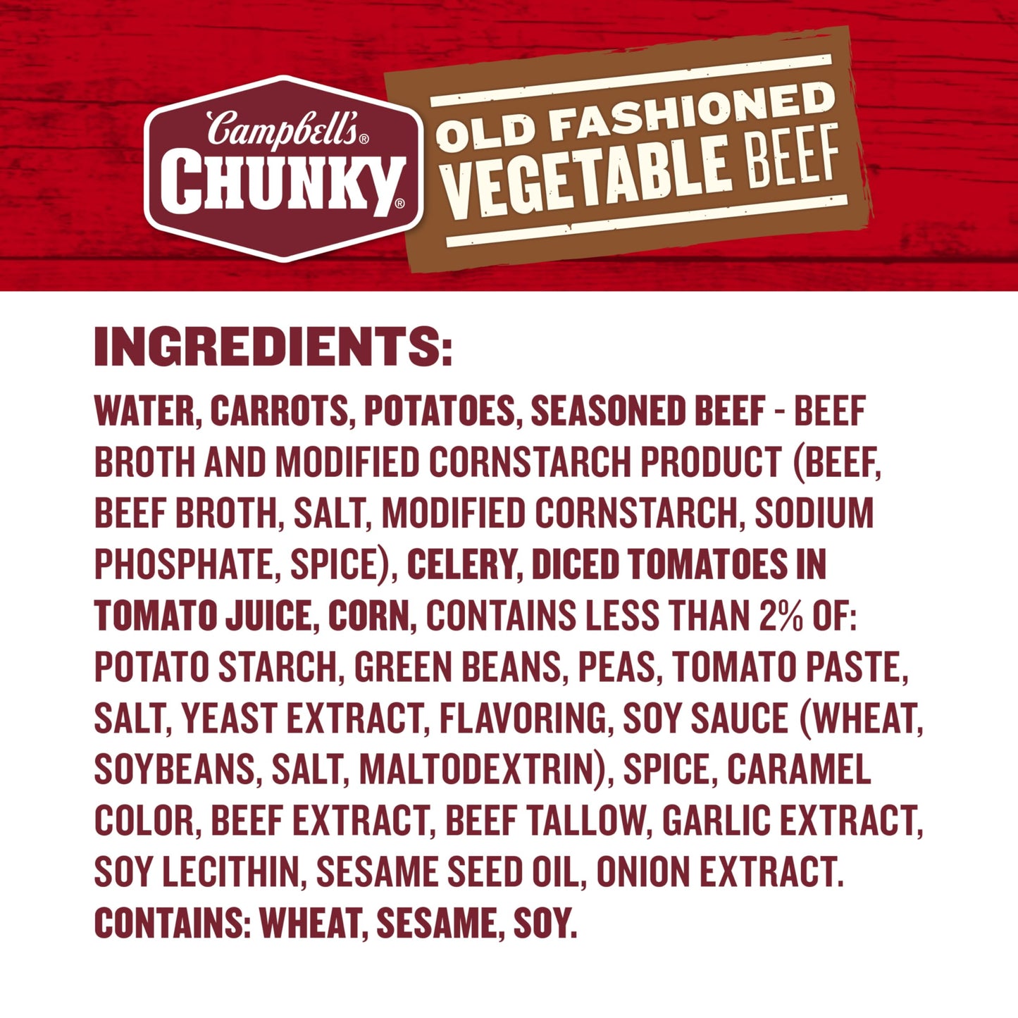 Campbell s Chunky Soup, Old Fashioned Vegetable Beef Soup, 18.8 Ounce Can (12 pack)
