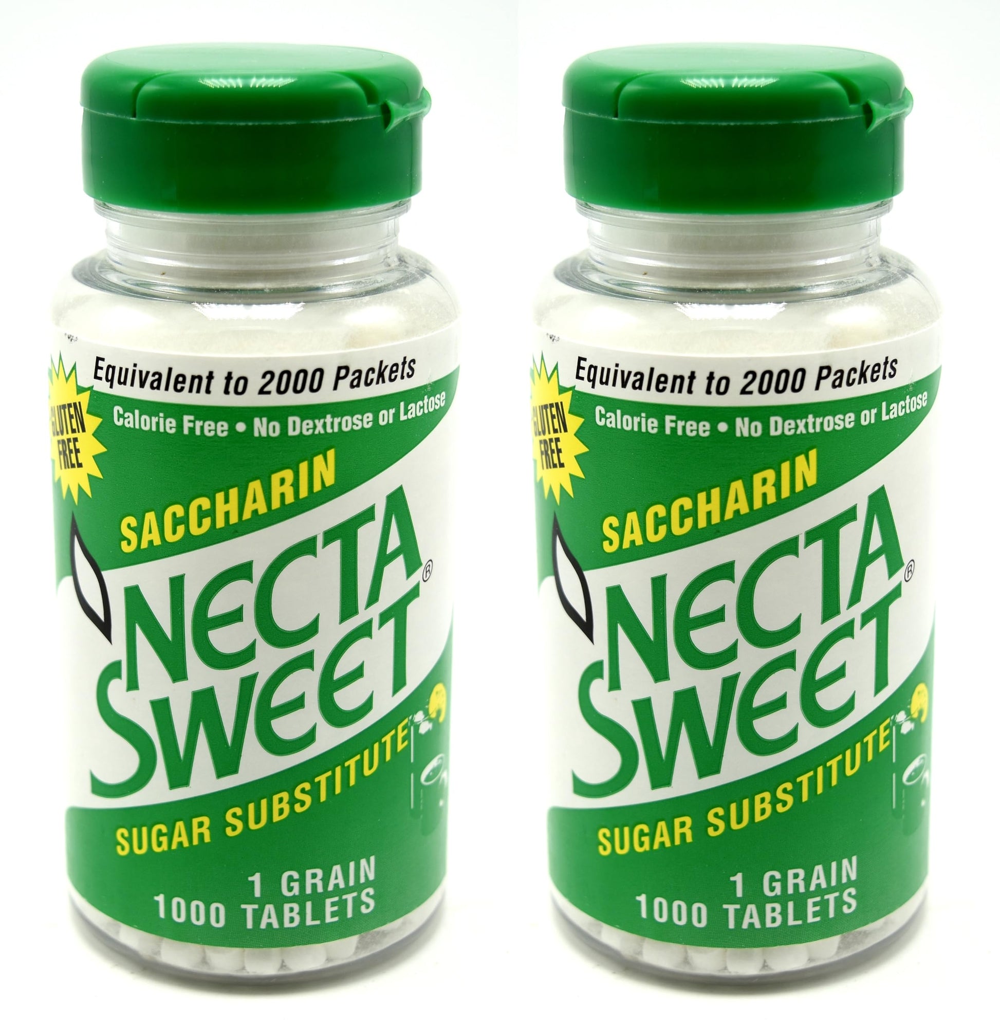Necta Sweet Saccharin Pieces  1 Grain  1000 Tablet Bottle (Pack Of 2)