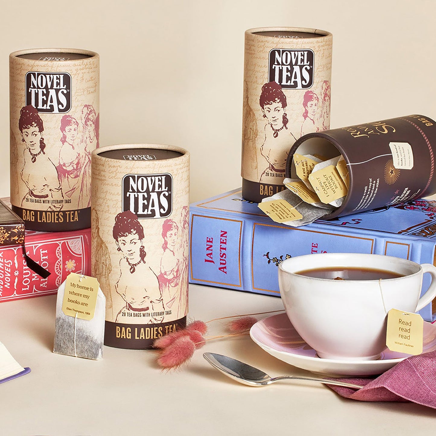 Novel Teas Book Lover'S Tea Contains 20 Teabags Individually Tagged With Literary Quotes From The World Over, Made With The Fine