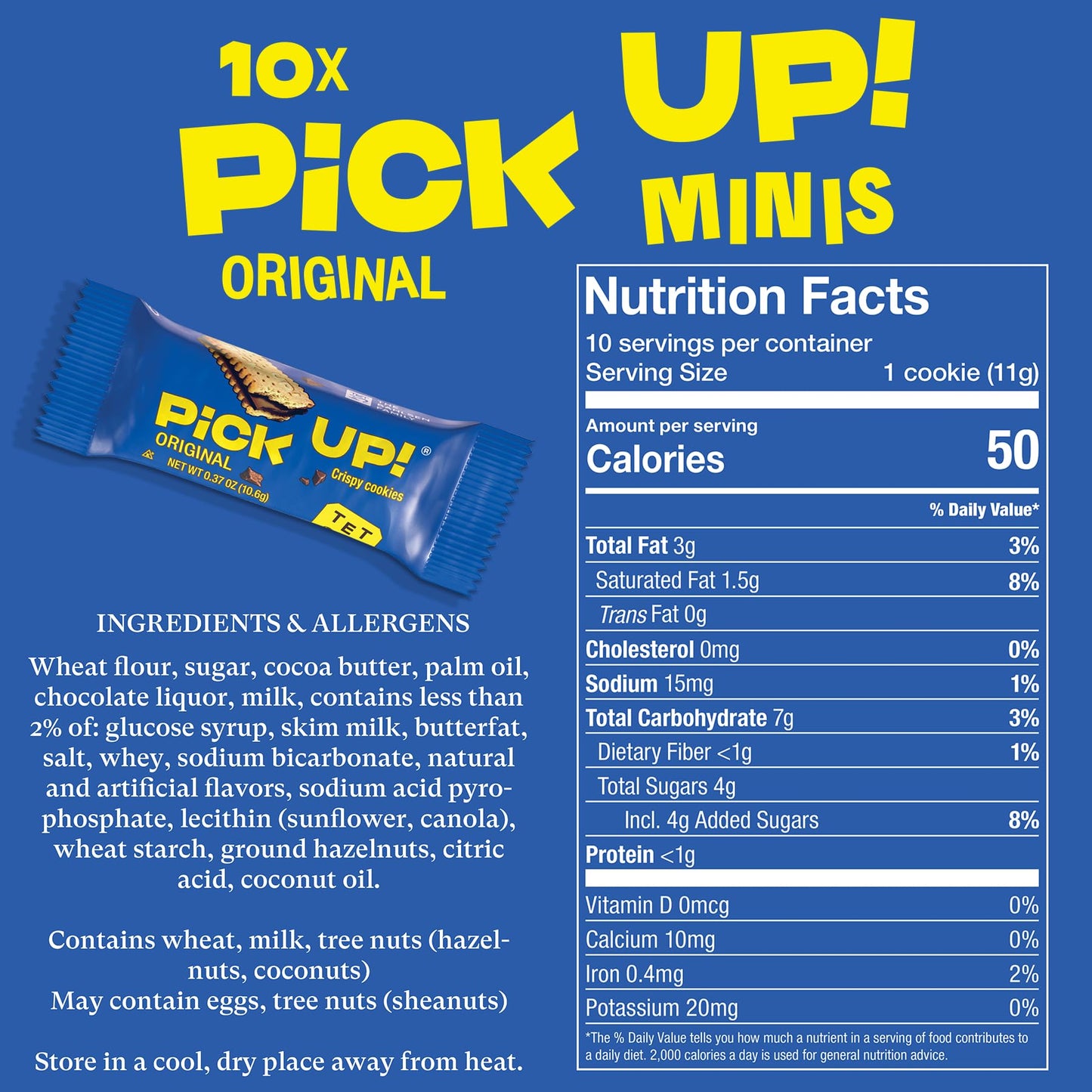 Bahlsen PiCK UP! Minis Original - 30 Cookies (3 Bags, 10 Cookies Each) - German Chocolate Sandwich Biscuits - Kosher