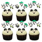 Gyufise 25Pcs Panda Cupcake Toppers Glitter Green Bamboo Cupcake Picks Cute Animal Bear Cake Decorations Baby Shower Kids Birthd