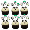 Gyufise 25Pcs Panda Cupcake Toppers Glitter Green Bamboo Cupcake Picks Cute Animal Bear Cake Decorations Baby Shower Kids Birthd