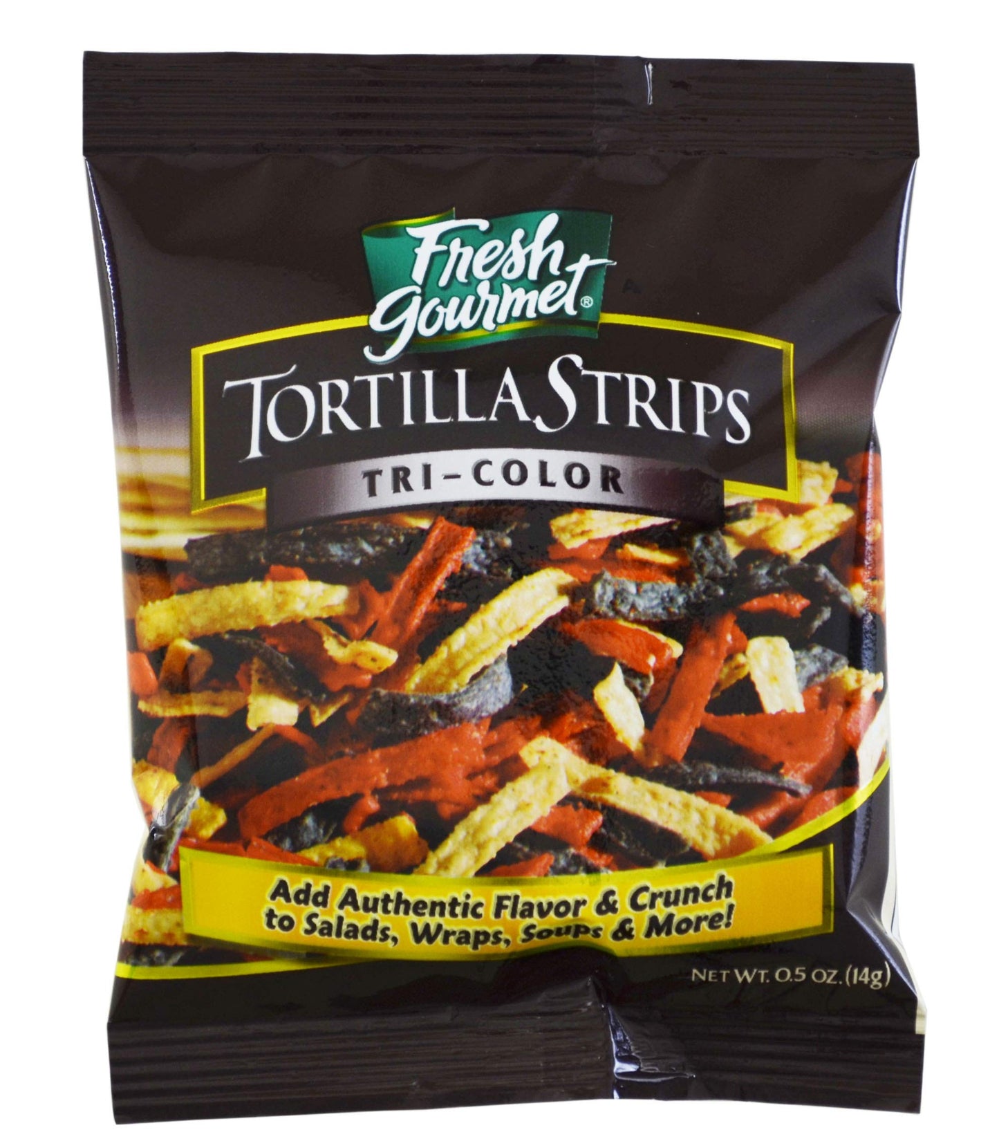 Fresh Gourmet Tortilla Strips, Tri-Color, 0.5 Ounce (Pack of 100)