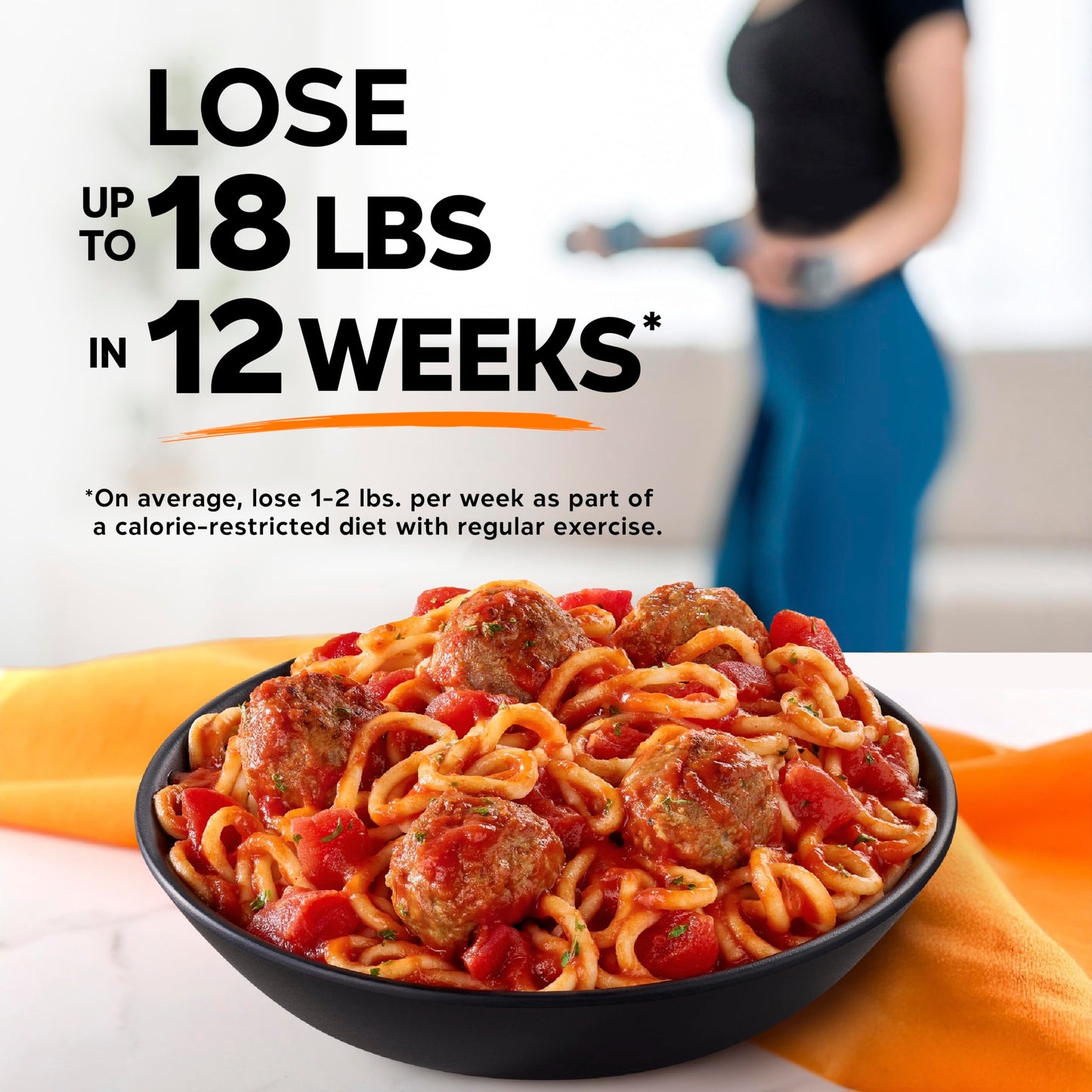 Lean Cuisine Frozen Meal Spaghetti With Meatballs, Protein Kick Microwave Meal, Microwave Spaghetti Dinner, Frozen Dinner for On