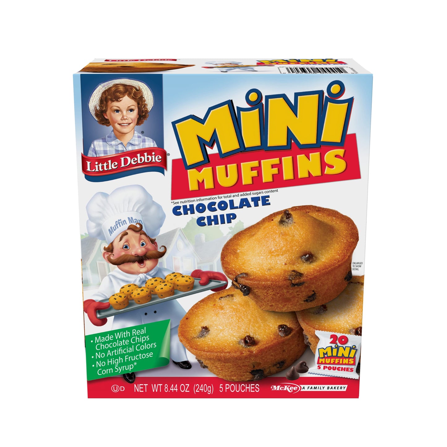 Little Debbie Mini Muffin Variety Pack, Birthday Cake, Blueberry, Chocolate Chip (2 Boxes Each)