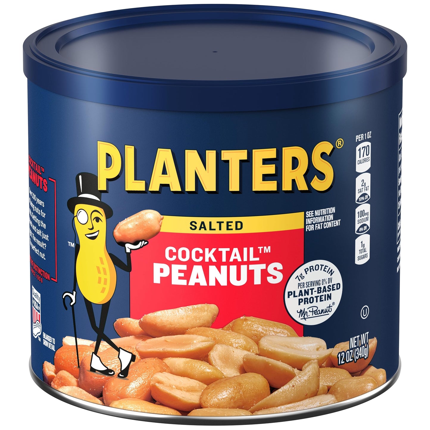 PLANTERS Salted Cocktail Peanuts, 12 oz Jar, Pack of 1, Model 10029000072128