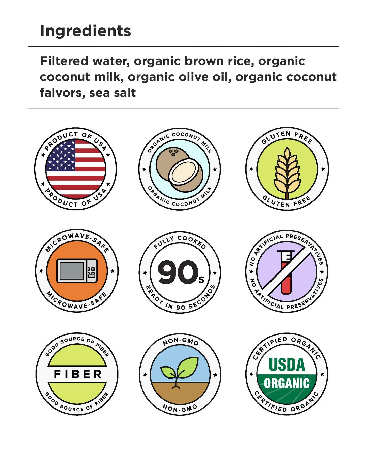 Healthee Organic Brown Rice, Gluten Free, Fully Cooked and Ready-to-Eat, USDA Certified Organic, GMO-Free, Microwaveable (Coconu