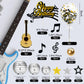 31 Pcs Guitar Cake Toppers Music Notes Balls Cake Decorations For Musician Birthday Party Rock Theme Party (Black)