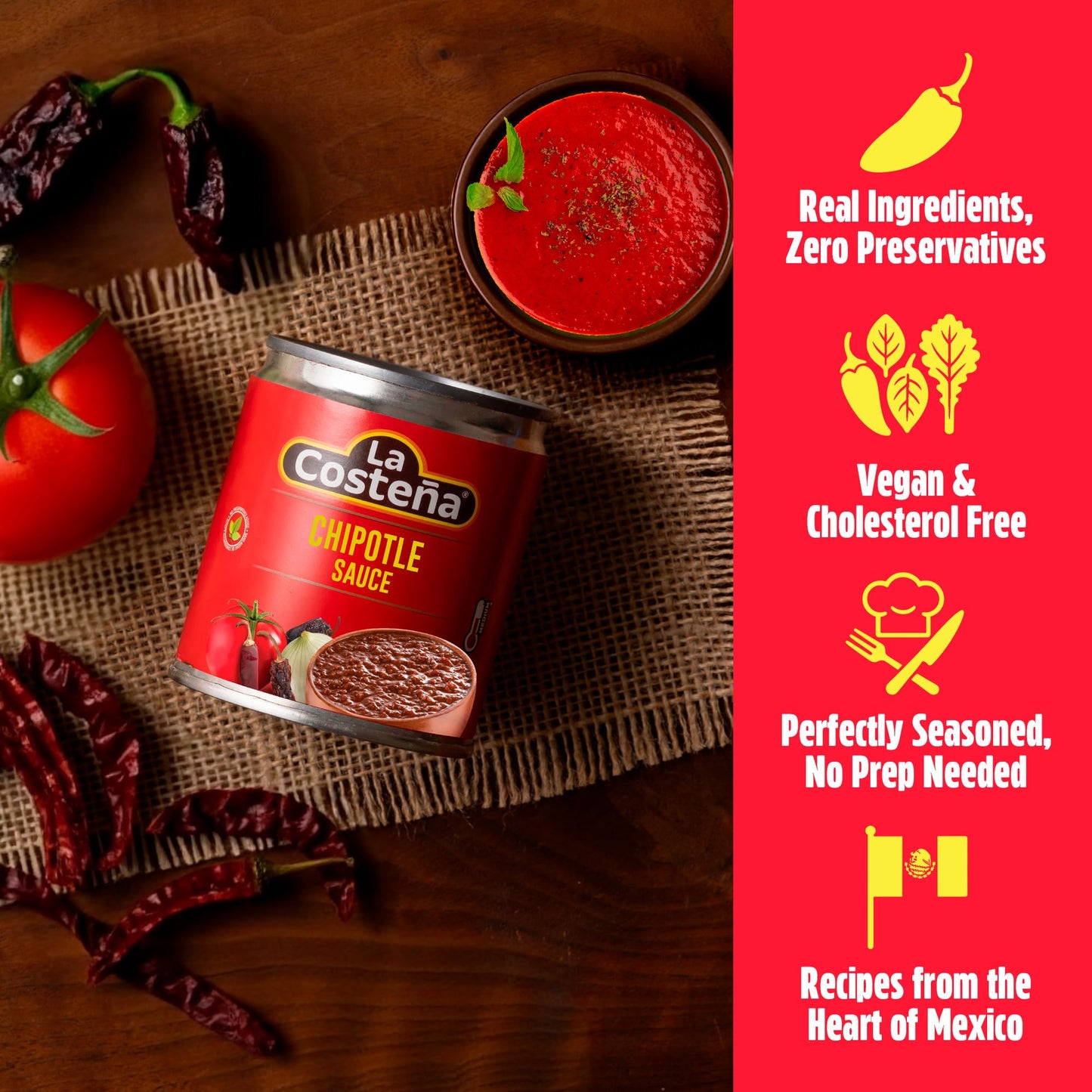 La Costea Chipotle Salsa - Spicy Salsa Made with Chipotle Peppers for Mexican Food, Enchilada Sauce, Adobo Sauce, Fajita Seasoni