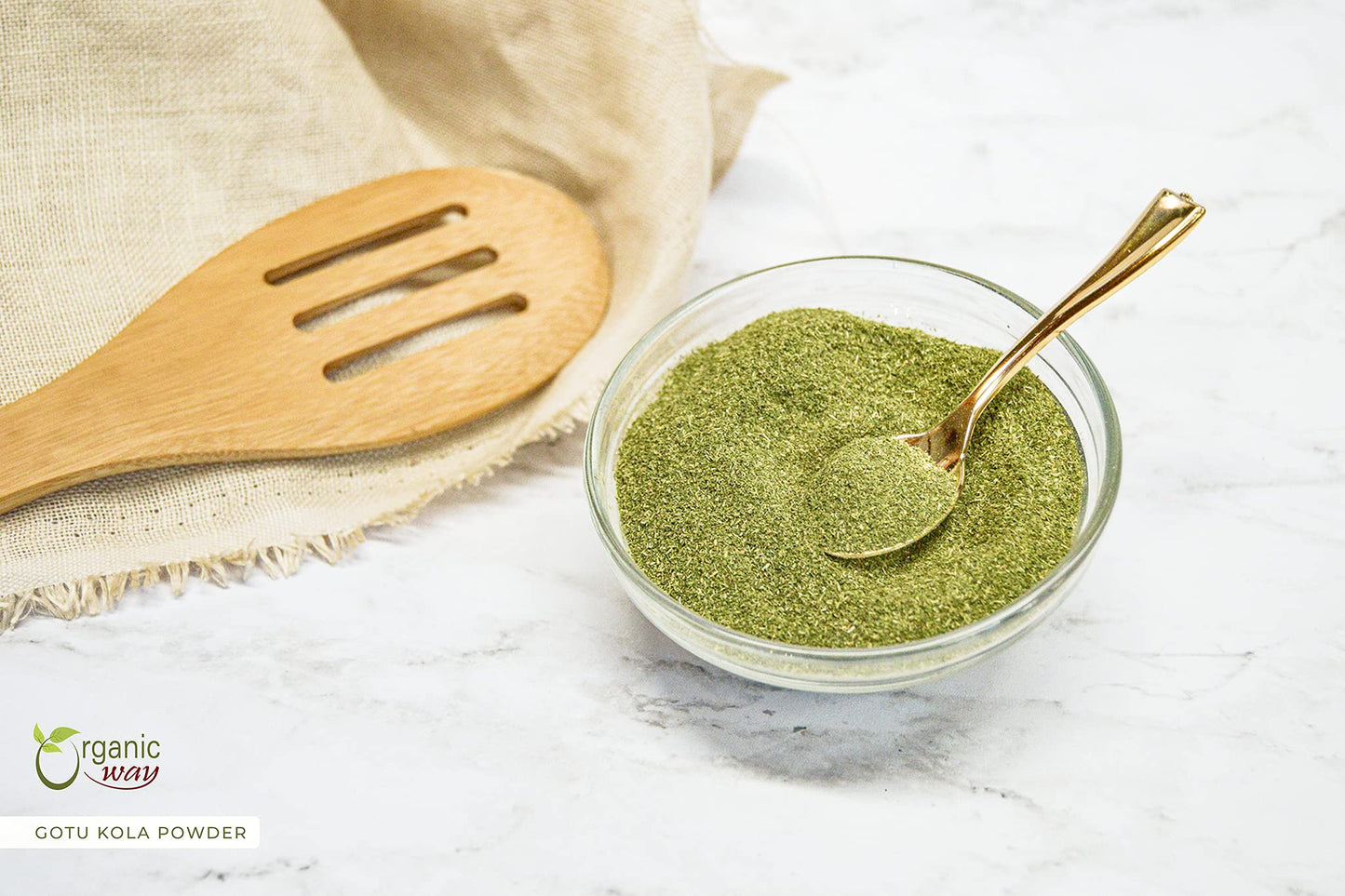 Organic Way Gotu Kola Powder (Centella asiatica) - Kosher & USDA Certified | Vegan, Non-GMO & Gluten Free | Tested for Heavy Met