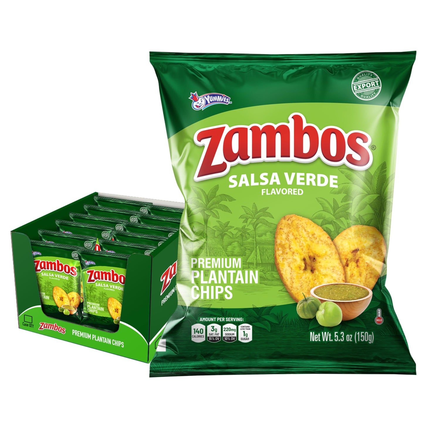Zambos Plantain Chips Salsa Verde, 5.29 Ounce (Pack of 12)