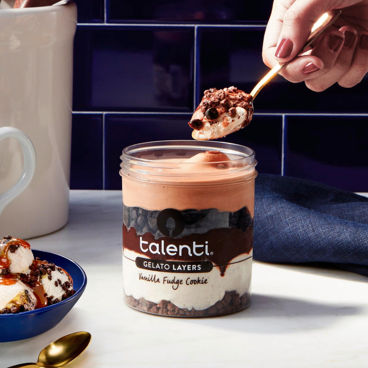 Talenti Gelato Layers For a Delicious Frozen Dessert Vanilla Fudge Cookie Made With Ingredients 303.3g